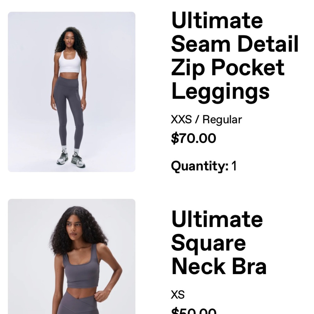 Adanola Dark Gray Seam Detail Leggings and ultimate Bra Set